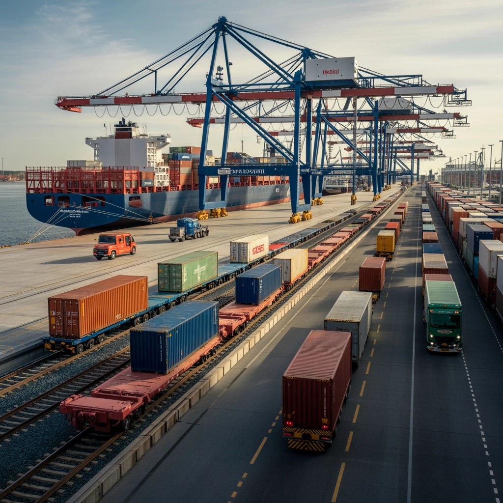 Multimodal Freight Transport & Integrated Logistics, Chennai Efficient multimodal freight solutions connecting air, sea, & road for reliable cargo transport Chennai.